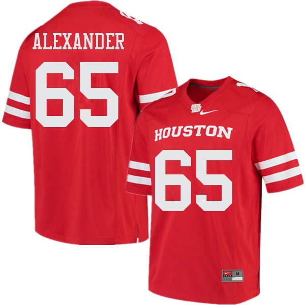 Men #65 Bo Alexander Houston Cougars College Football Jerseys Sale-Red